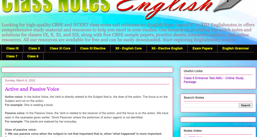 Englishnotes.in: Your One-Stop Solution for All Your English Textbook Needs